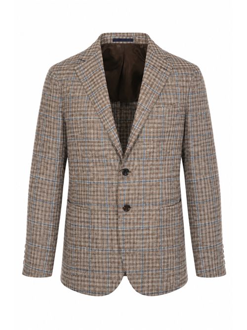 Giacca Olive monopetto in lino Principe di Galles TONALI | 2RZ6JA BTXEB7QE40